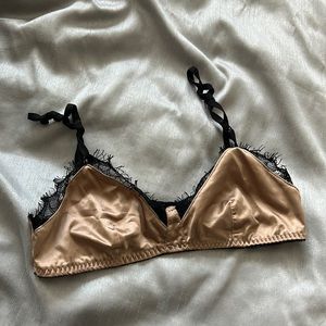 Gold satin bralette
